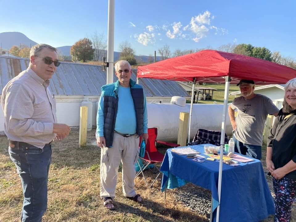 Larry Jackson at the Flint Hill polls with Ken Edwards, Tom Reid and Deb Bargides.